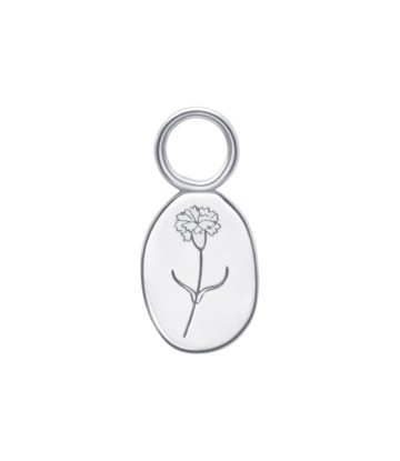 Carnation Birth Flower Silver Charms CH-335